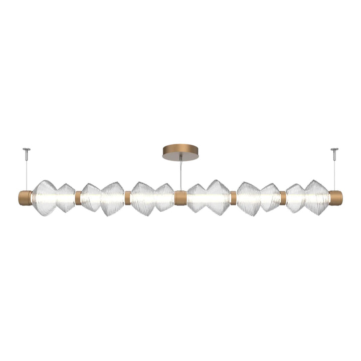 Mesa Mandrel Chandelier by Hammerton Studio Large in Novel Brass with Clear glass
