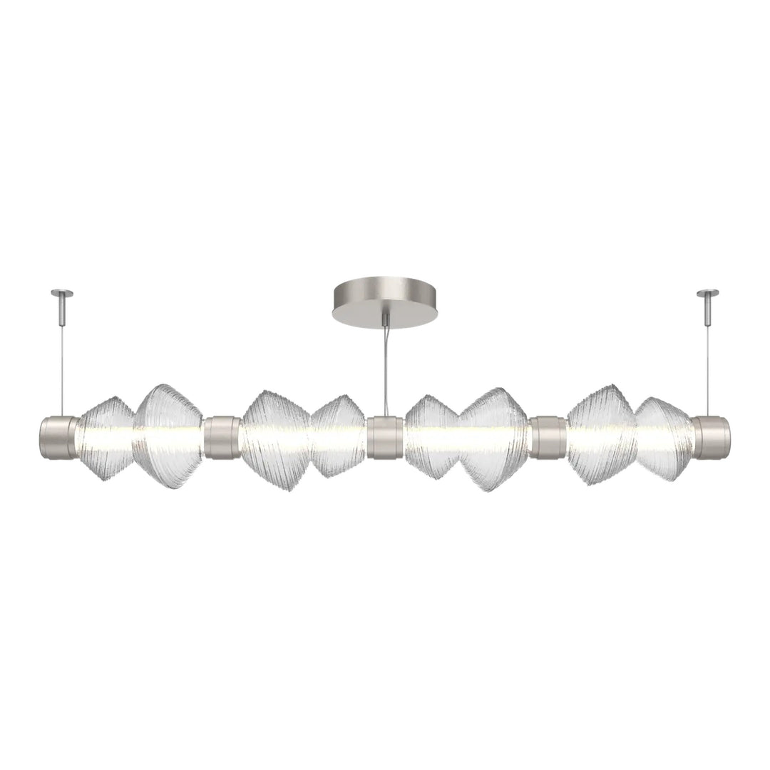 Mesa Mandrel Chandelier by Hammerton Studio Medium in Beige Silver with Clear glass