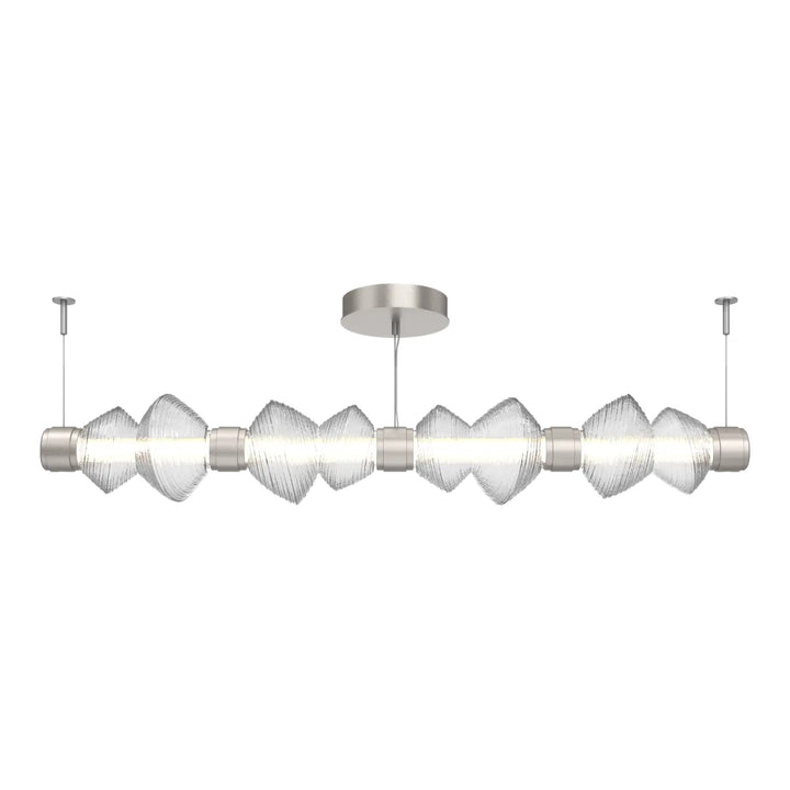 Mesa Mandrel Chandelier by Hammerton Studio Medium in Beige Silver with Clear glass