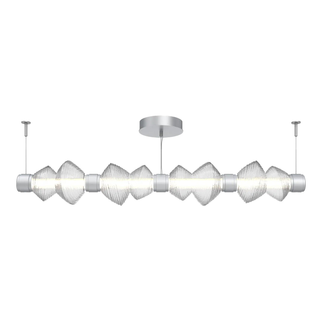 Mesa Mandrel Chandelier by Hammerton Studio Medium in Classic Silver with Clear glass