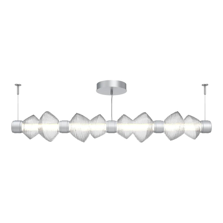 Mesa Mandrel Chandelier by Hammerton Studio Medium in Classic Silver with Clear glass
