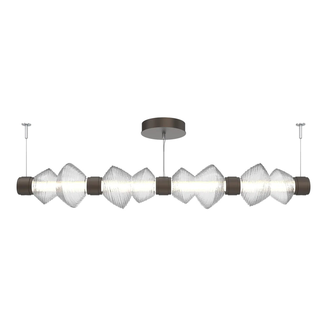 Mesa Mandrel Chandelier by Hammerton Studio Medium in Flat Bronze with Clear glass