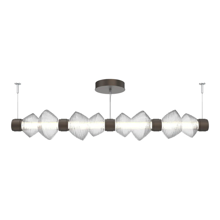 Mesa Mandrel Chandelier by Hammerton Studio Medium in Flat Bronze with Clear glass