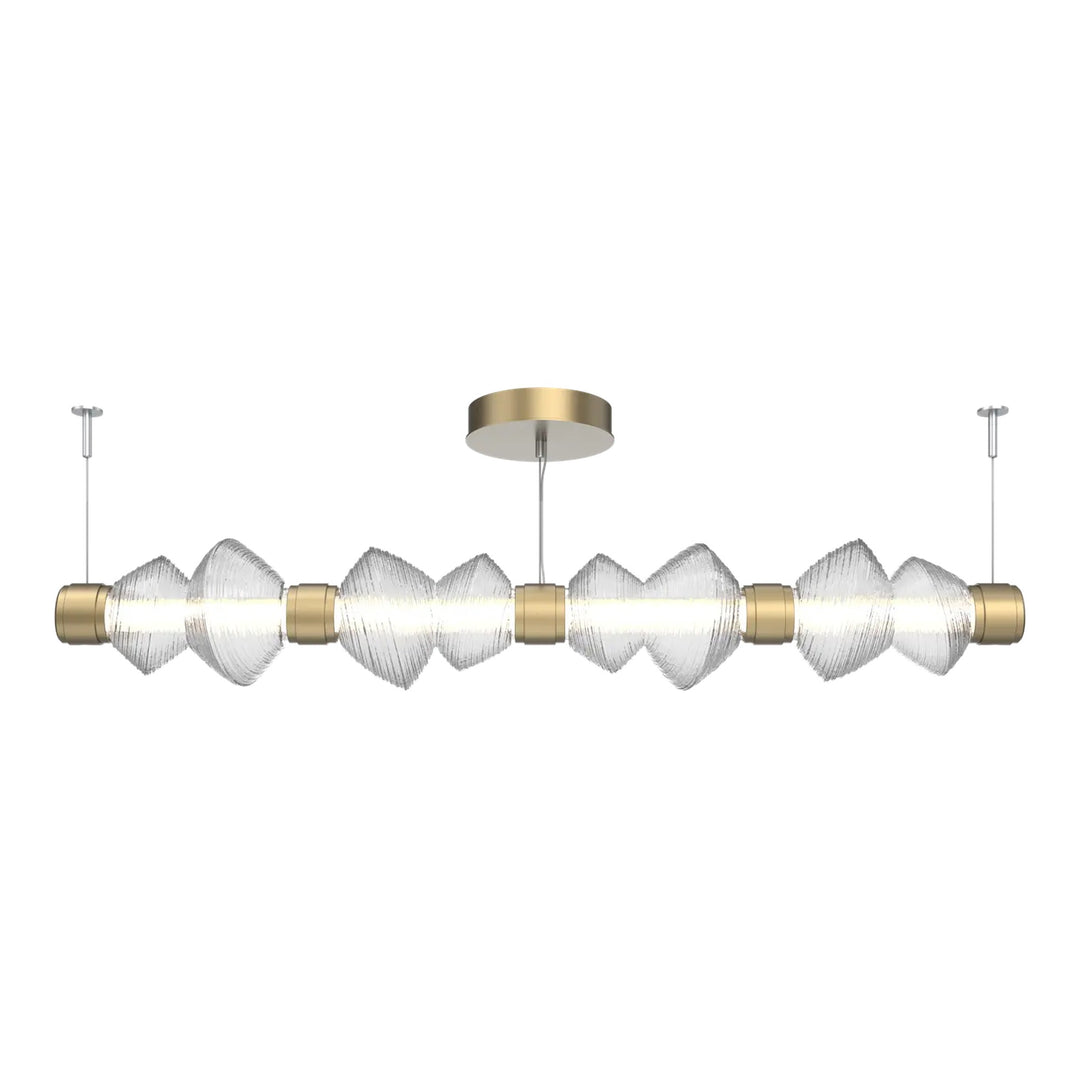 Mesa Mandrel Chandelier by Hammerton Studio Medium in Gilded Brass with Clear glass