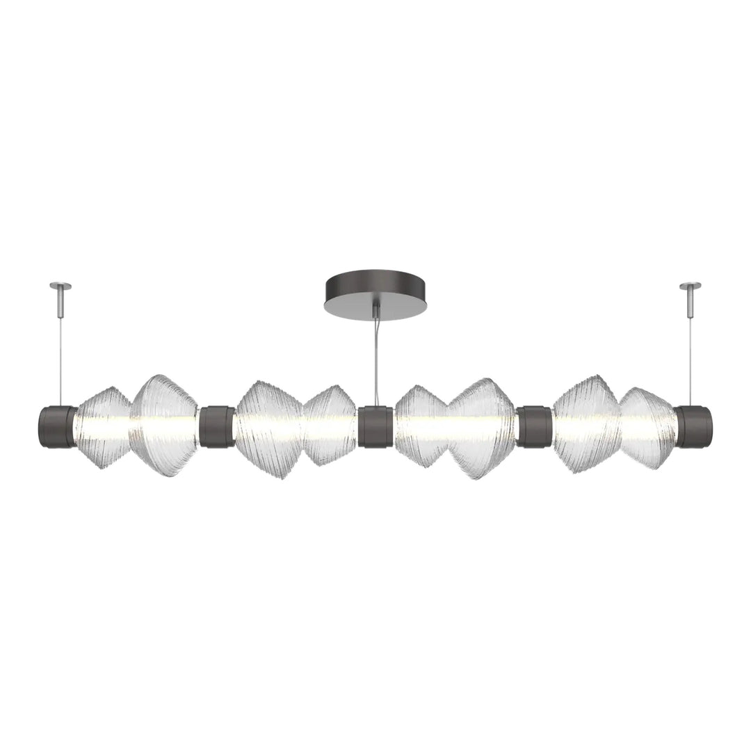 Mesa Mandrel Chandelier by Hammerton Studio Medium in Graphite with Clear glass
