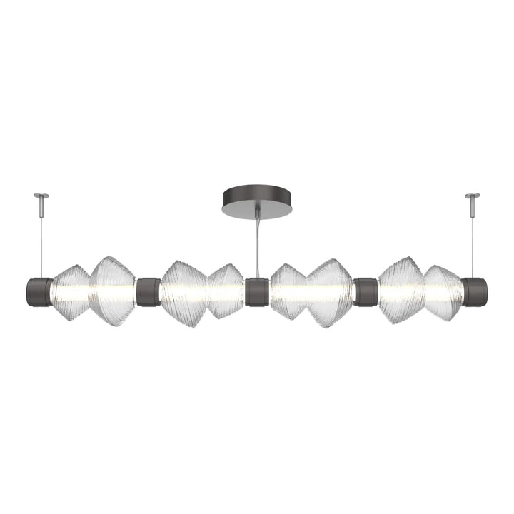 Mesa Mandrel Chandelier by Hammerton Studio Medium in Graphite with Clear glass