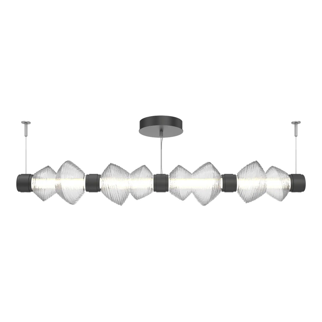 Mesa Mandrel Chandelier by Hammerton Studio Medium in Matte Black with Clear glass