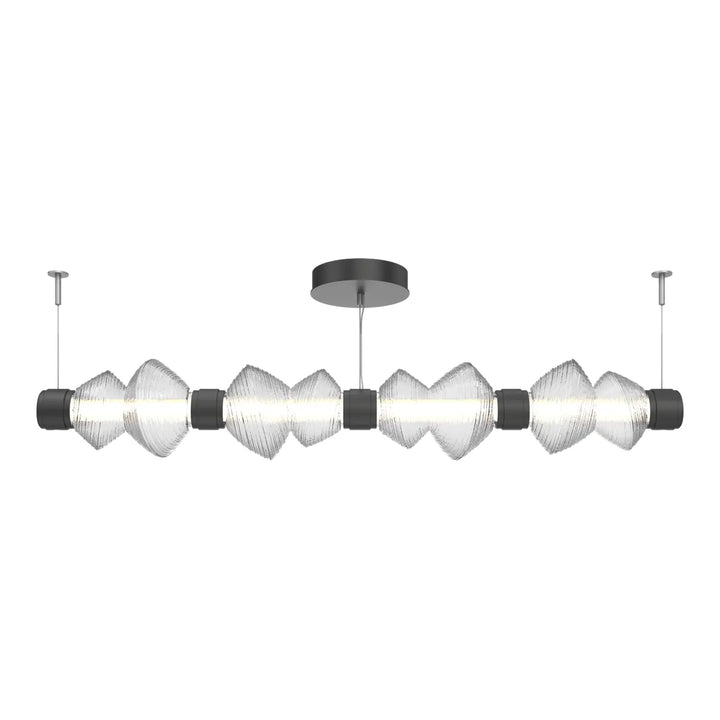 Mesa Mandrel Chandelier by Hammerton Studio Medium in Matte Black with Clear glass