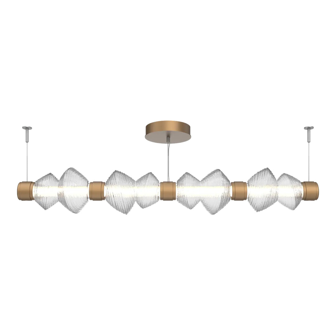 Mesa Mandrel Chandelier by Hammerton Studio Medium in Novel Brass with Clear glass