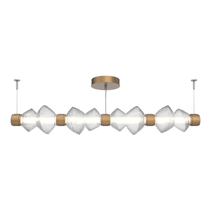 Mesa Mandrel Chandelier by Hammerton Studio Medium in Novel Brass with Clear glass