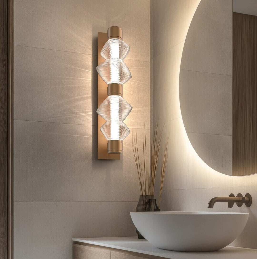 Mesa Mandrel Double Sconce by Hammerton Studio in a styled interior