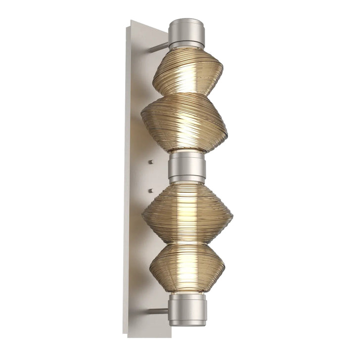 Mesa Mandrel Double Sconce by Hammerton Studio in Beige Silver with Bronze glass