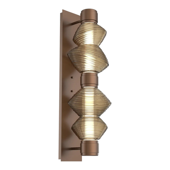 Mesa Mandrel Double Sconce by Hammerton Studio in Burnished Bronze with Bronze glass