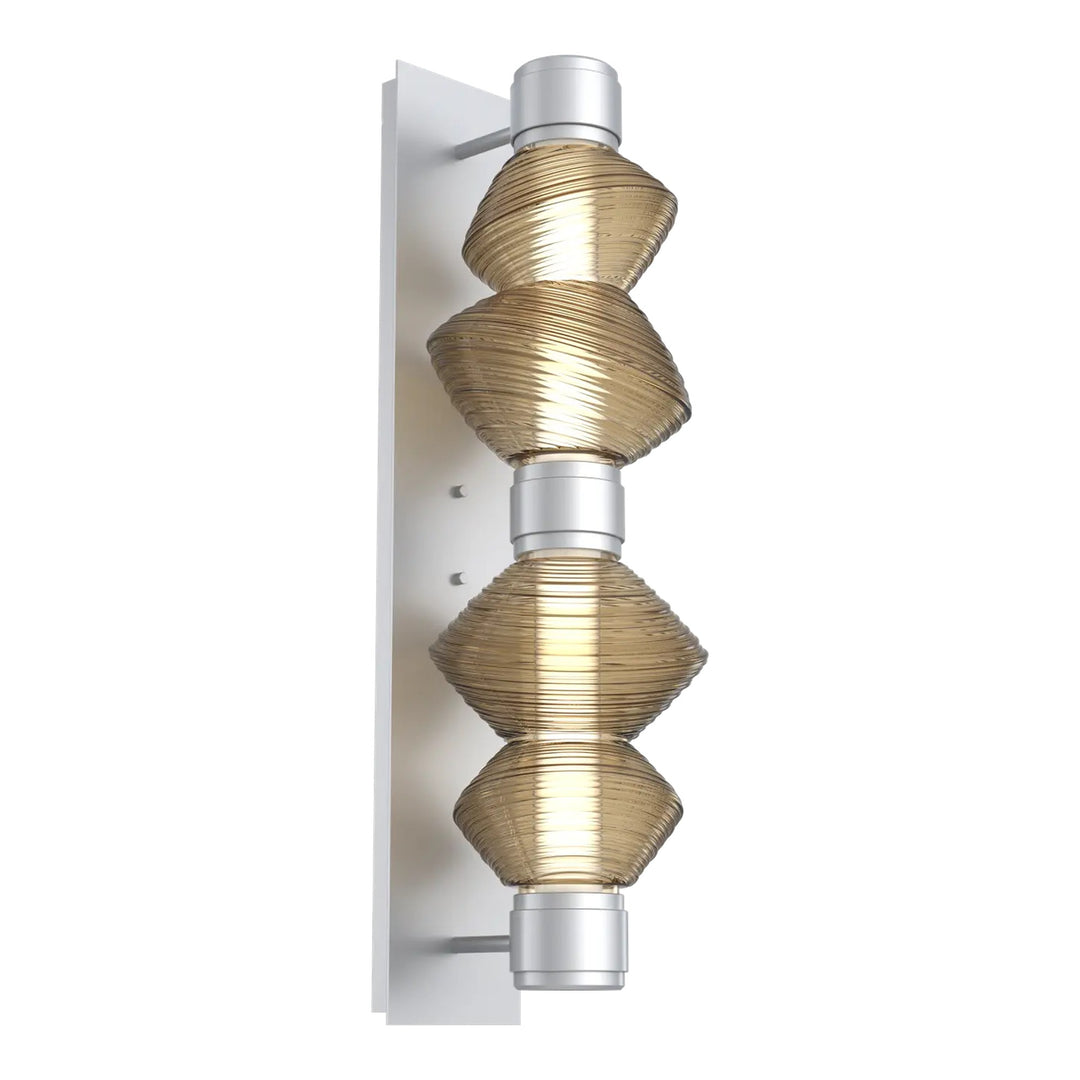 Mesa Mandrel Double Sconce by Hammerton Studio in Classic Silver with Bronze glass