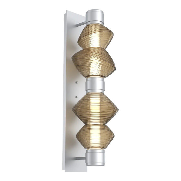 Mesa Mandrel Double Sconce by Hammerton Studio in Classic Silver with Bronze glass