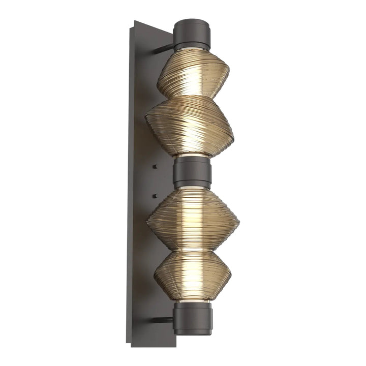 Mesa Mandrel Double Sconce by Hammerton Studio in Graphite with Bronze glass