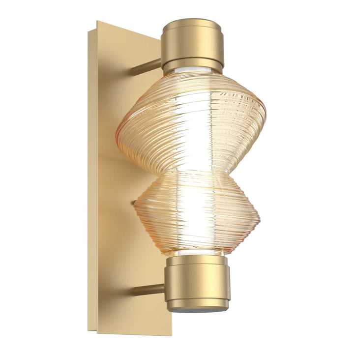 Mesa Mandrel Sconce by Hammerton Studio in Gilded Brass with Amber glass