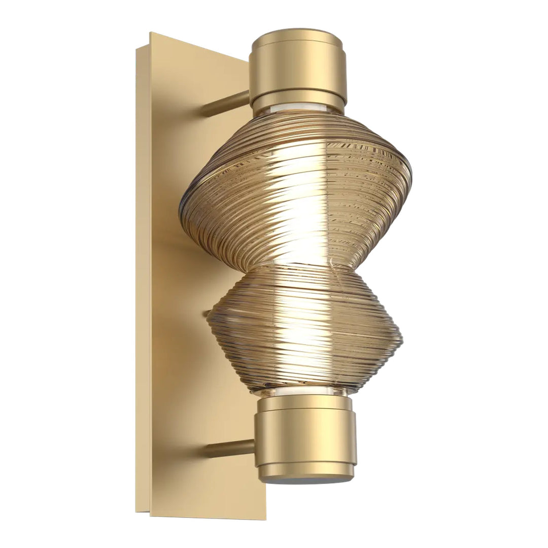 Mesa Mandrel Sconce by Hammerton Studio in Gilded Brass with Bronze glass