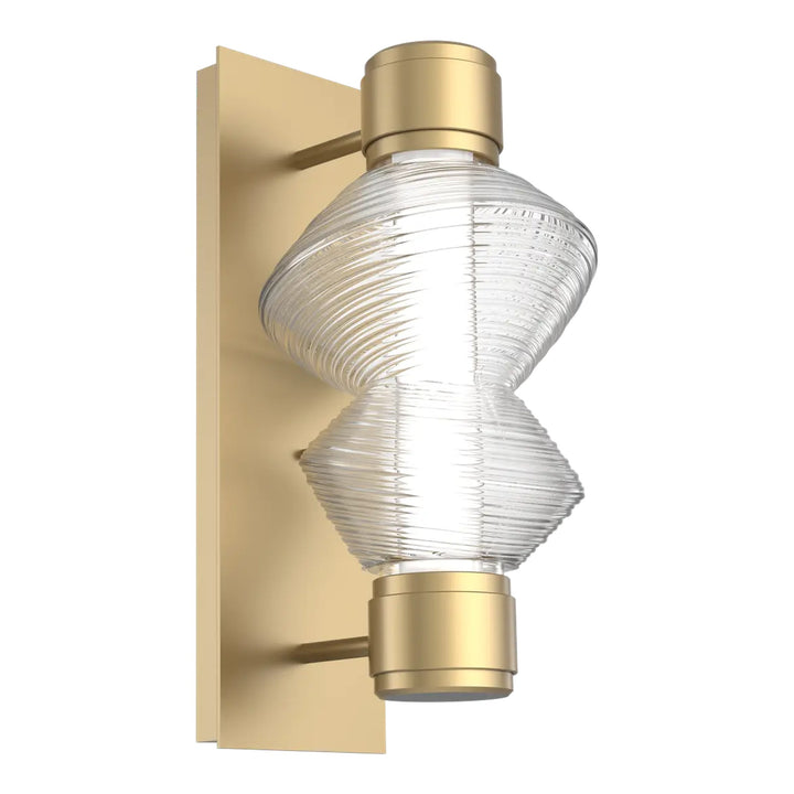Mesa Mandrel Sconce by Hammerton Studio in Gilded Brass with Clear glass