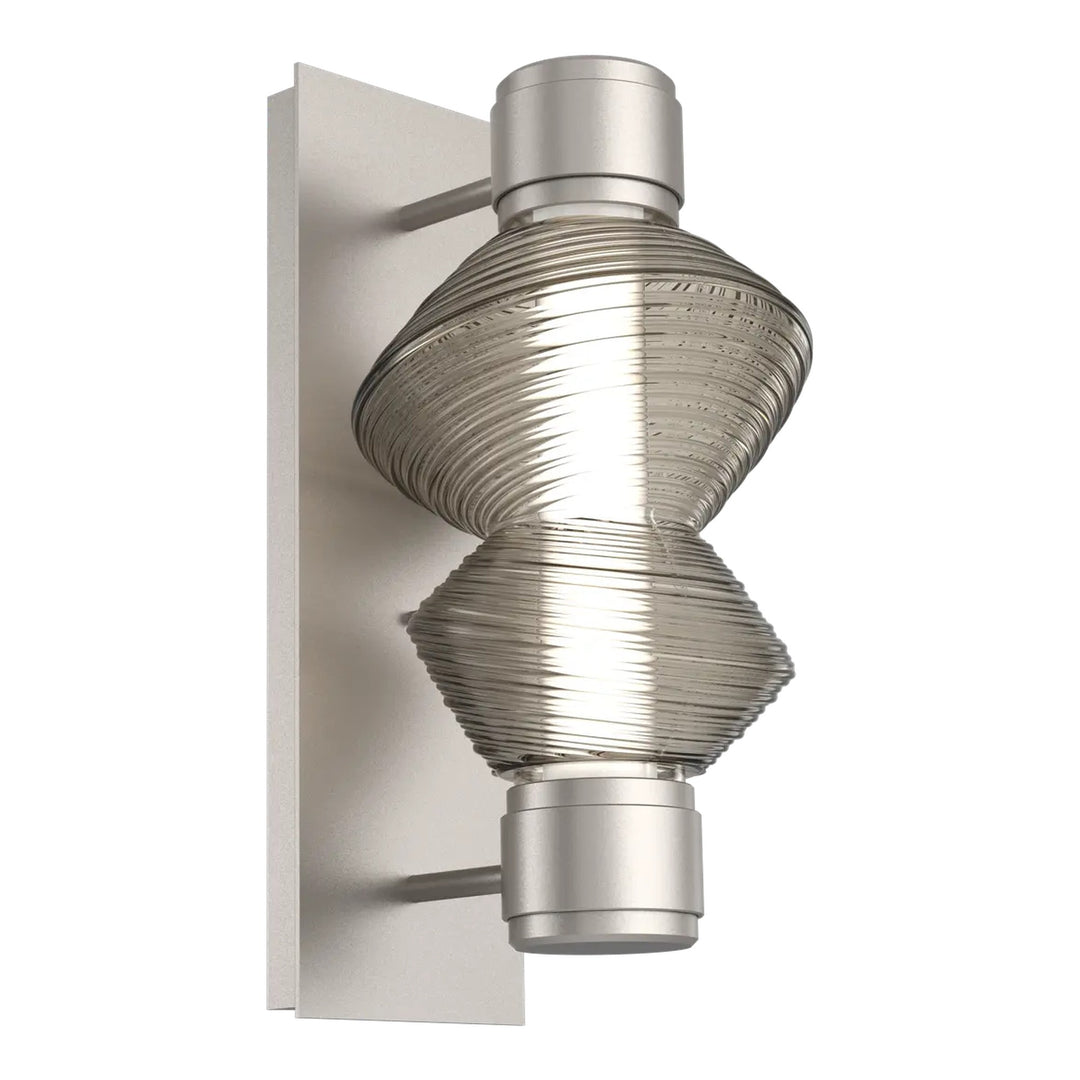 Mesa Mandrel Sconce by Hammerton Studio in Beige Silver with Smoke glass