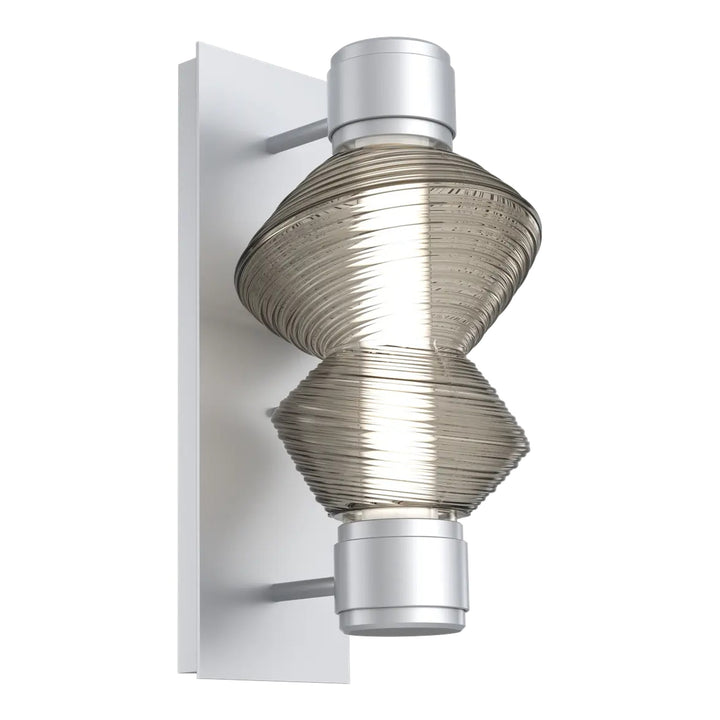 Mesa Mandrel Sconce by Hammerton Studio in Classic Silver with Smoke glass