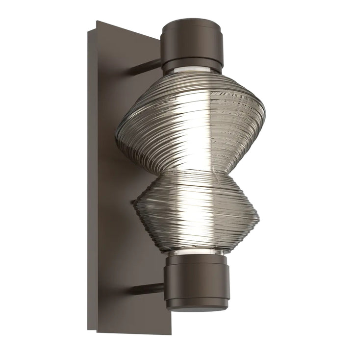 Mesa Mandrel Sconce by Hammerton Studio in Flat Bronze with Smoke glass