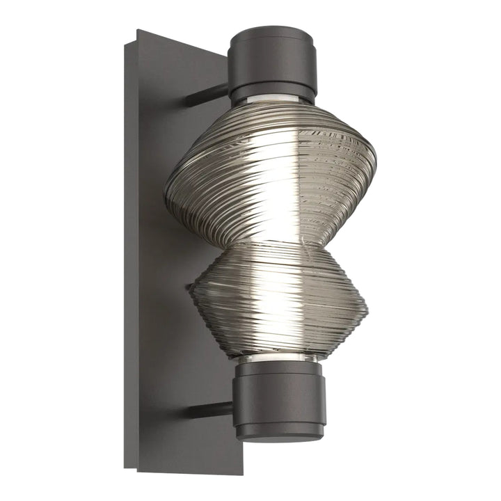 Mesa Mandrel Sconce by Hammerton Studio in Graphite with Smoke glass
