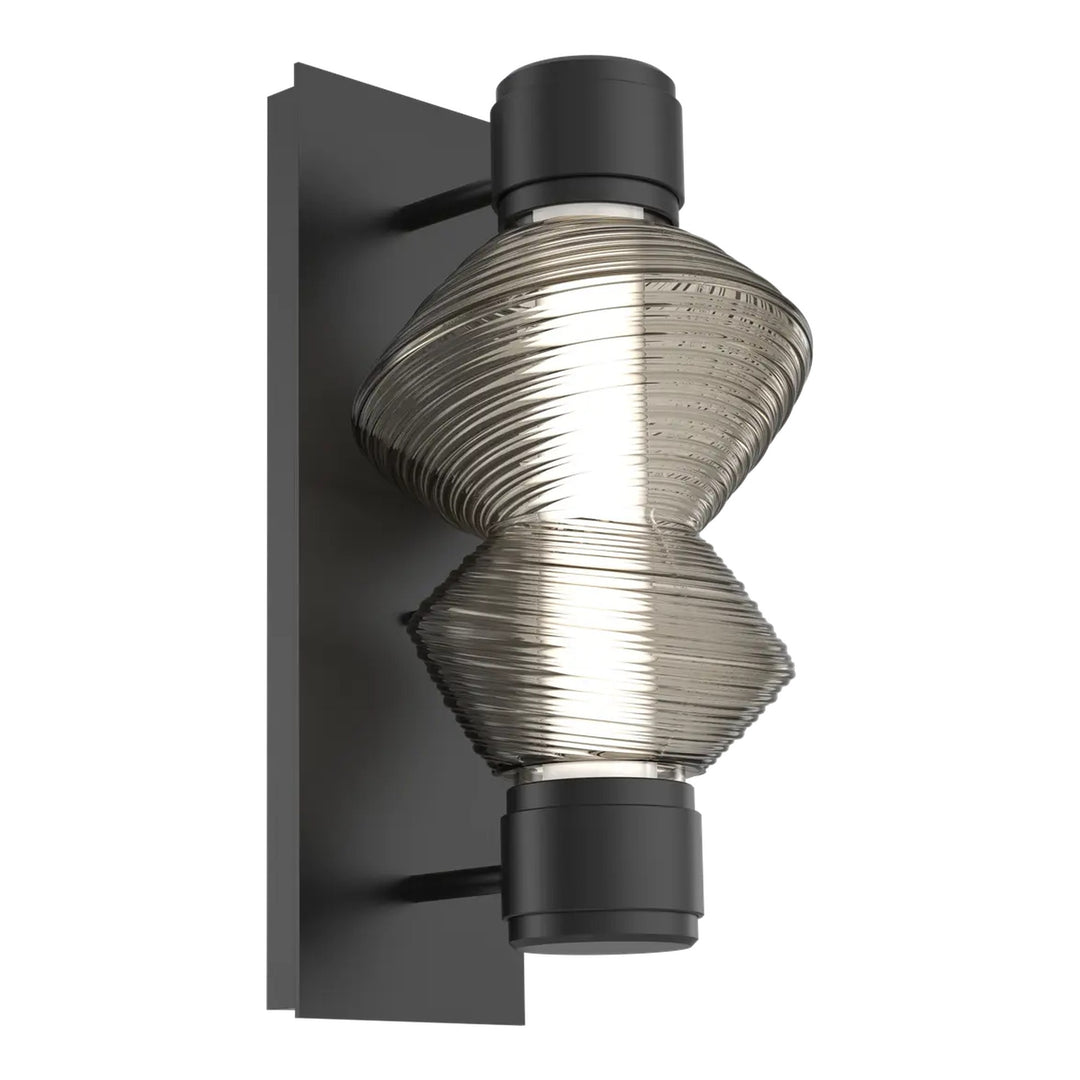Mesa Mandrel Sconce by Hammerton Studio in Matte Black with Smoke glass