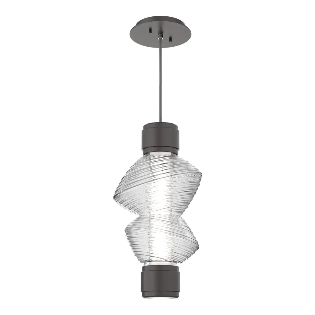 Mesa Mandrel Single Pendant by Hammerton Studio in Graphite with Clear glass