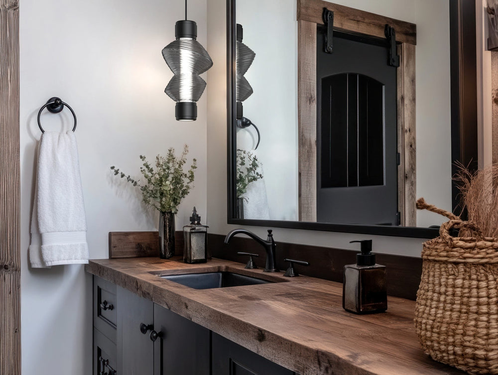Mesa Mandrel Single Pendant by Hammerton Studio in a styled interior