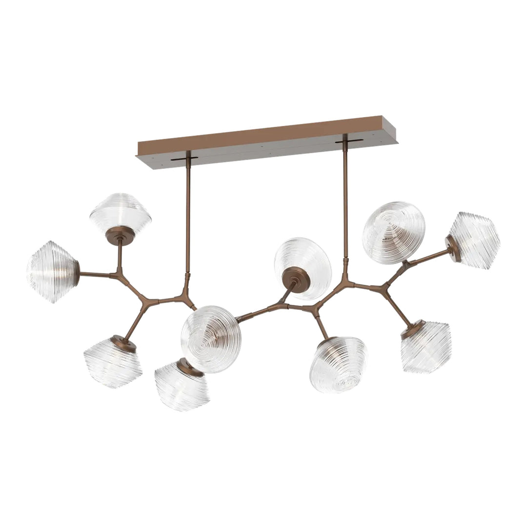 Mesa Modern Branch Chandelier by Hammerton Studio 10 Lights in Burnished Bronze with Clear glass