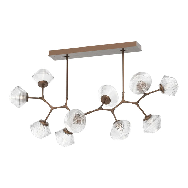Mesa Modern Branch Chandelier by Hammerton Studio 10 Lights in Burnished Bronze with Clear glass