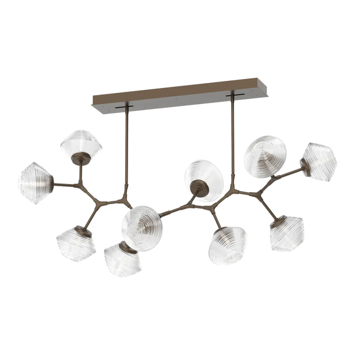 Mesa Modern Branch Chandelier by Hammerton Studio 10 Lights in Flat Bronze with Clear glass