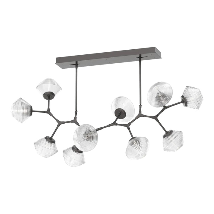 Mesa Modern Branch Chandelier by Hammerton Studio 10 Lights in Graphite with Clear glass