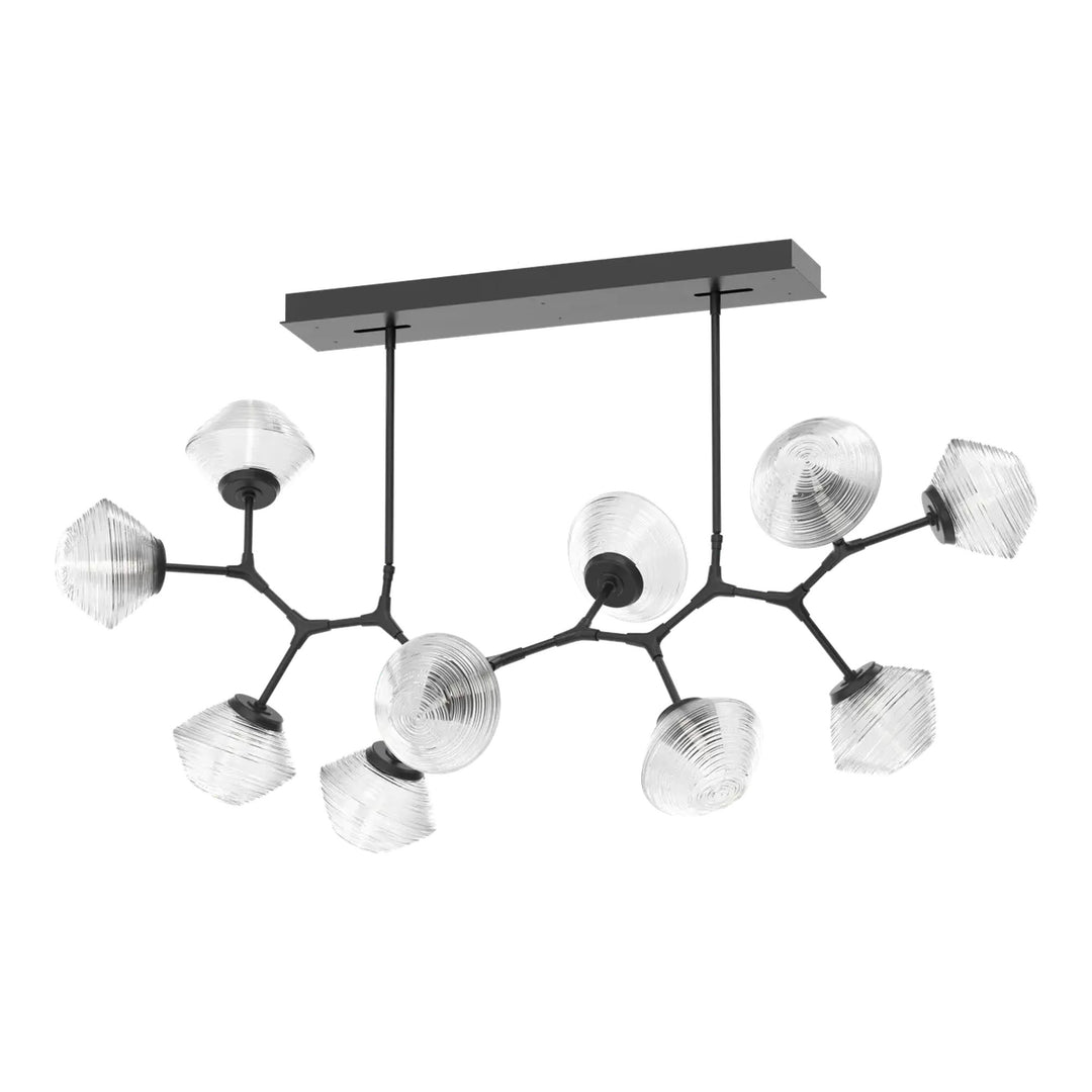 Mesa Modern Branch Chandelier by Hammerton Studio 10 Lights in Matte Black with Clear glass