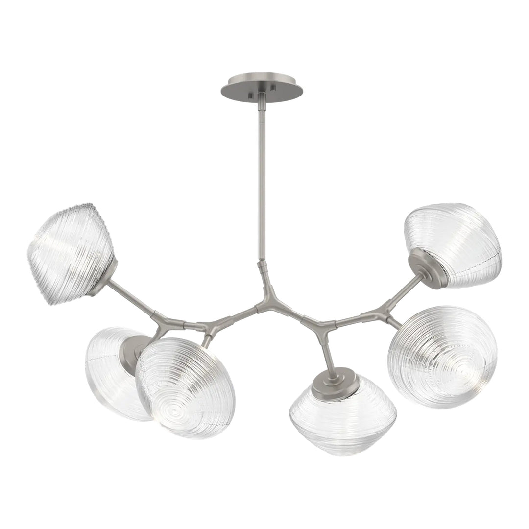 Mesa Modern Branch Chandelier by Hammerton Studio 6 Lights in Beige Silver with Clear glass