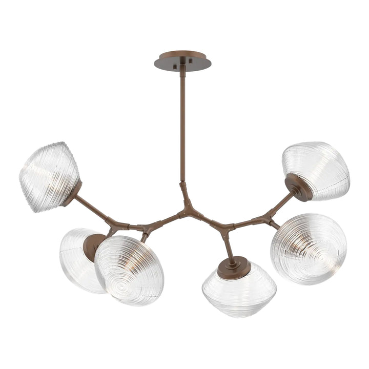 Mesa Modern Branch Chandelier by Hammerton Studio 6 Lights in Burnished Bronze with Clear glass