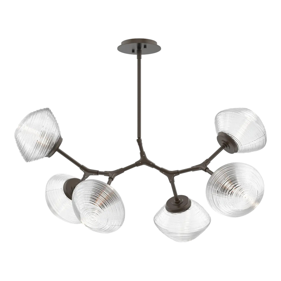 Mesa Modern Branch Chandelier by Hammerton Studio 6 Lights in Flat Bronze with Clear glass