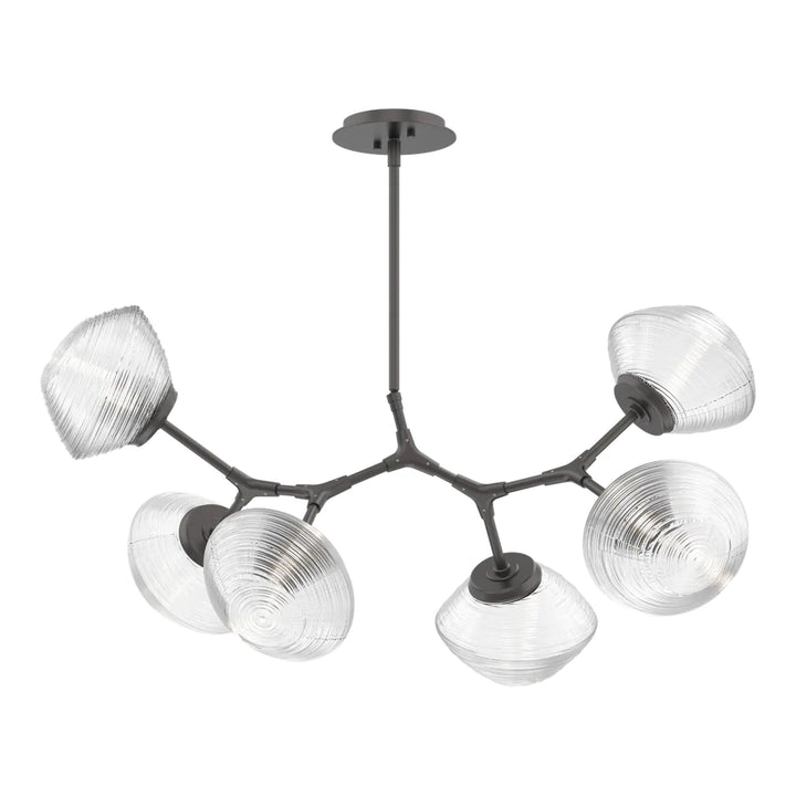 Mesa Modern Branch Chandelier by Hammerton Studio 6 Lights in Graphite with Clear glass