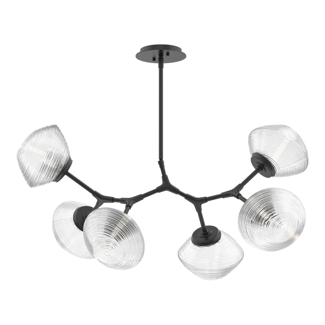 Mesa Modern Branch Chandelier by Hammerton Studio 6 Lights in Matte Black with Clear glass