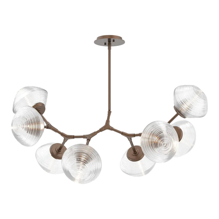 Mesa Modern Branch Chandelier by Hammerton Studio 8 Lights in Burnished Bronze with Clear glass