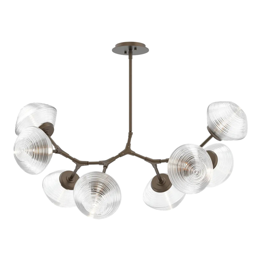 Mesa Modern Branch Chandelier by Hammerton Studio 8 Lights in Flat Bronze with Clear glass