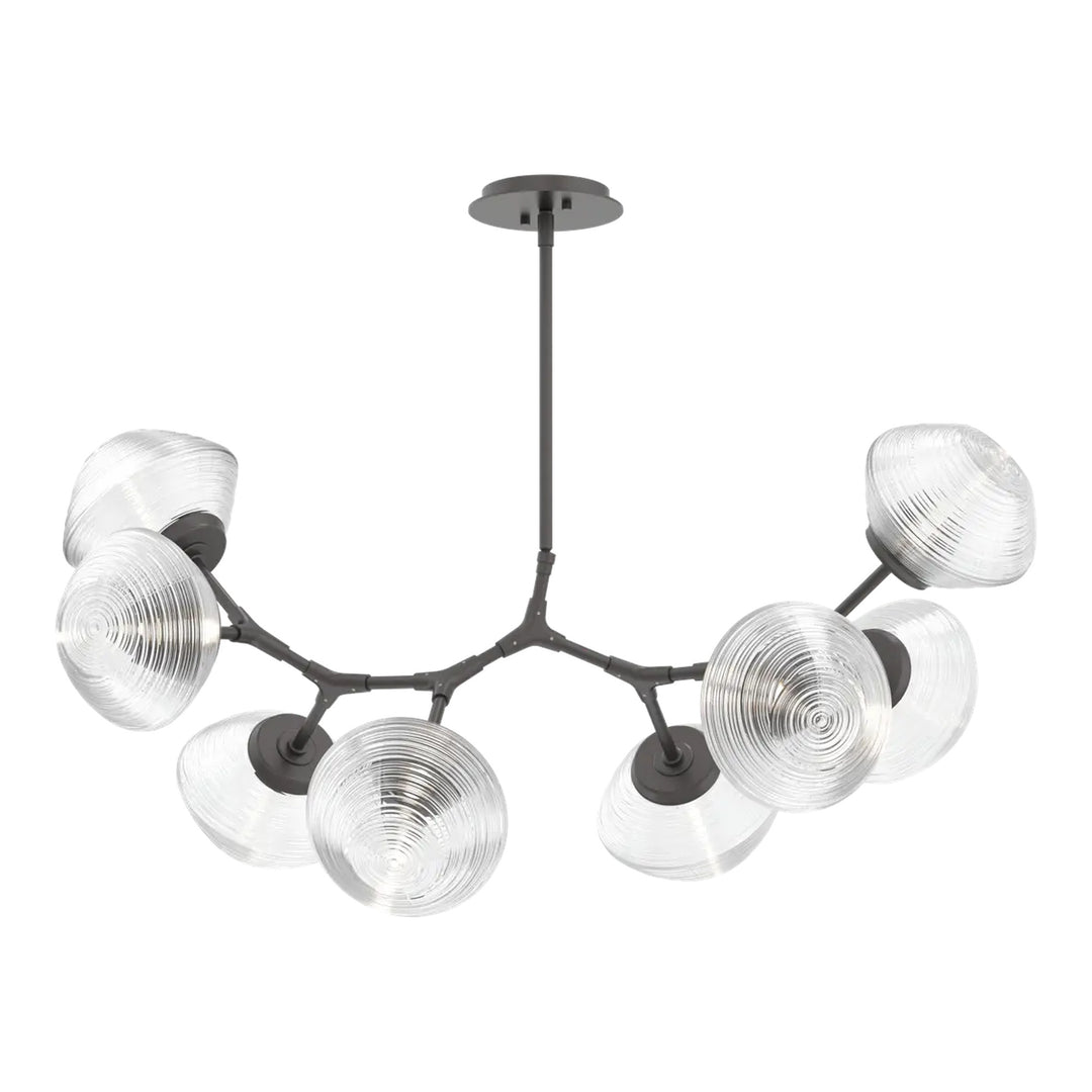 Mesa Modern Branch Chandelier by Hammerton Studio 8 Lights in Graphite with Clear glass