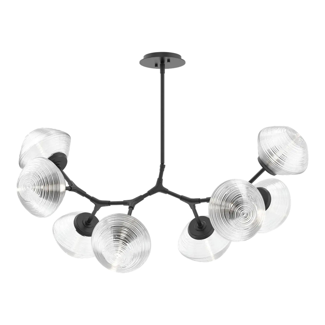 Mesa Modern Branch Chandelier by Hammerton Studio 8 Lights in Matte Black with Clear glass