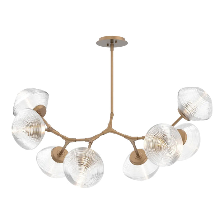 Mesa Modern Branch Chandelier by Hammerton Studio 8 Lights in Novel Brass with Clear glass