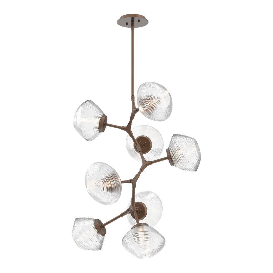 Mesa Modern Vine Chandelier by Hammerton Studio in Burnished Bronze with Clear glass
