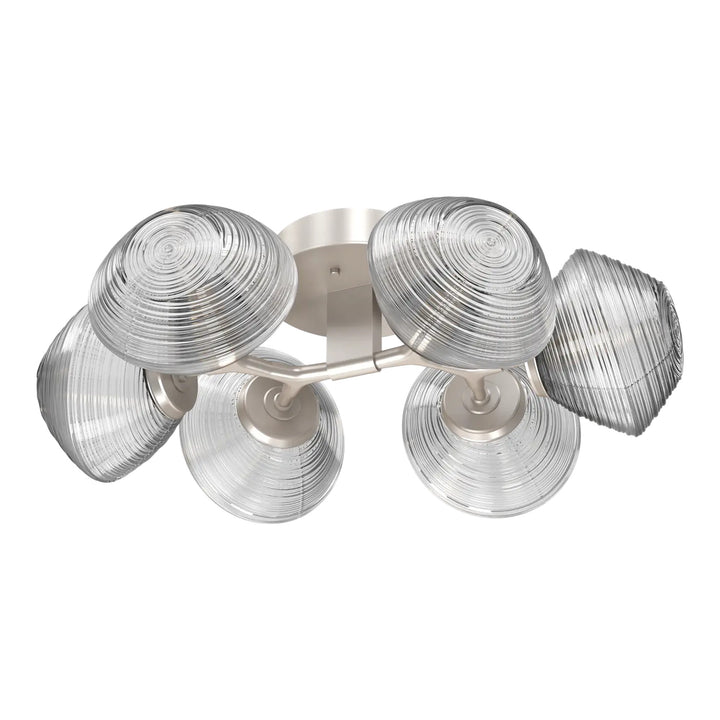 Mesa Organic Flush Mount Light by Hammerton Studio in Beige Silver with Clear glass