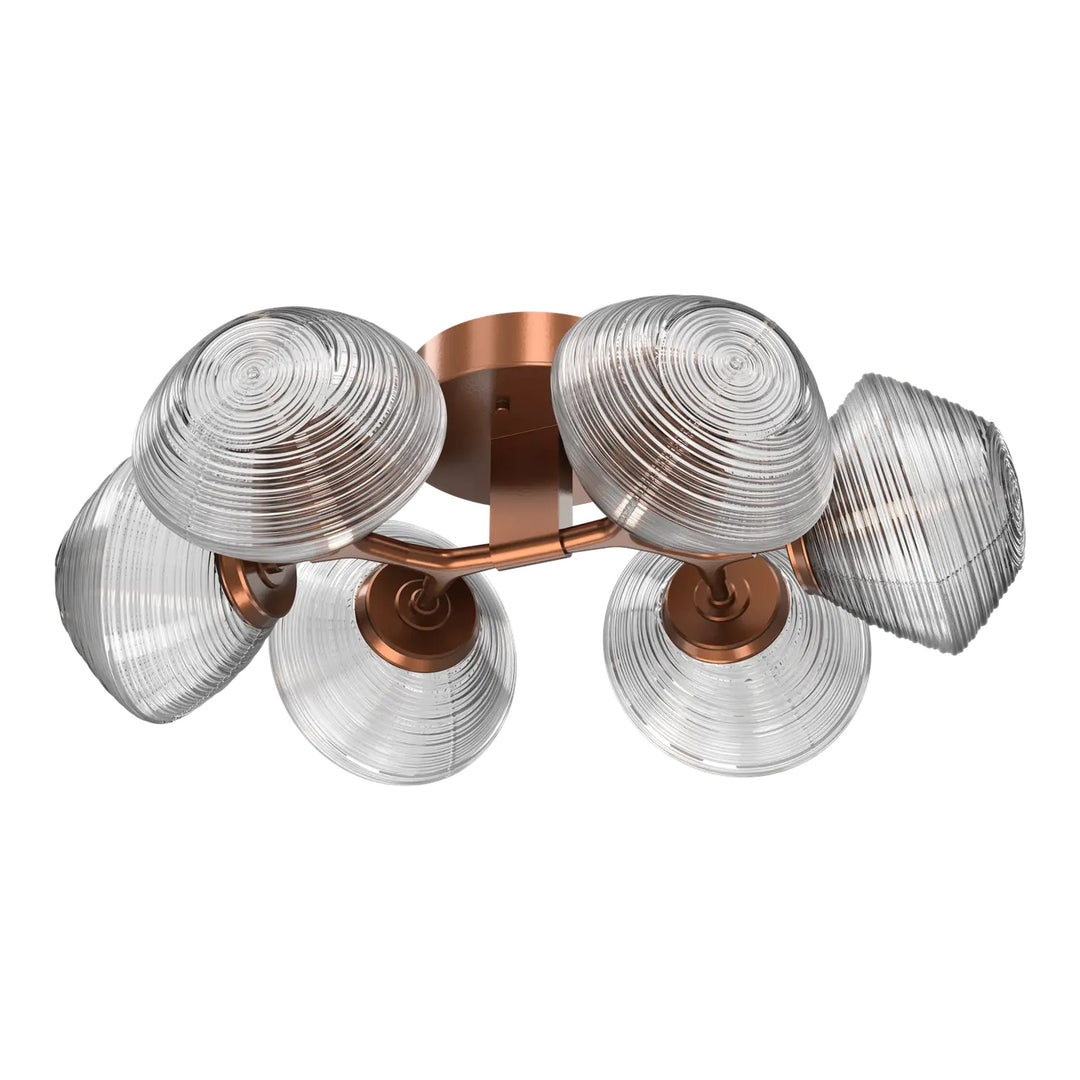 Mesa Organic Flush Mount Light by Hammerton Studio in Burnished Bronze with Clear glass
