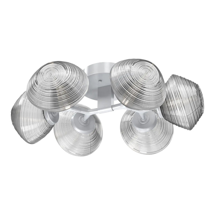 Mesa Organic Flush Mount Light by Hammerton Studio in Classic Silver with Clear glass