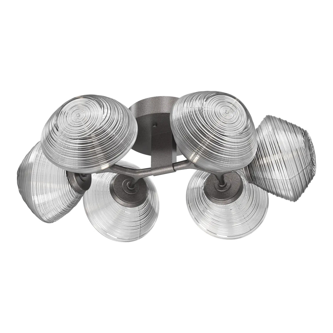 Mesa Organic Flush Mount Light by Hammerton Studio in Graphite with Clear glass